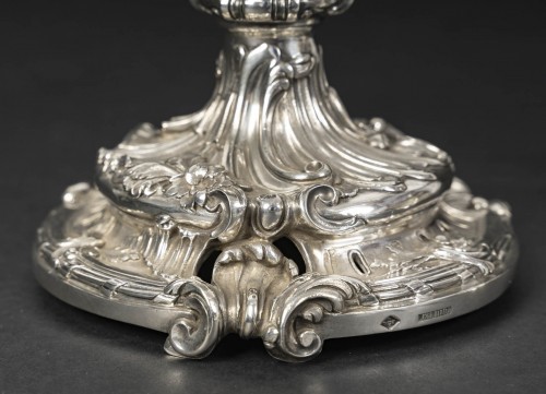 Eugène Mermillod – Paire de coupes en argent massif et cristal Baccarat - Emmanuel Redon Silver Fine Art