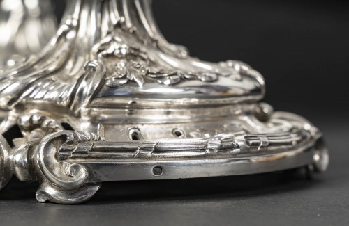 Antiquités - Eugène Mermillod – Paire de coupes en argent massif et cristal Baccarat