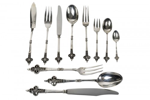 Cardeilhac - 150-piece silver cutlery set "renaissance" model, 20th century