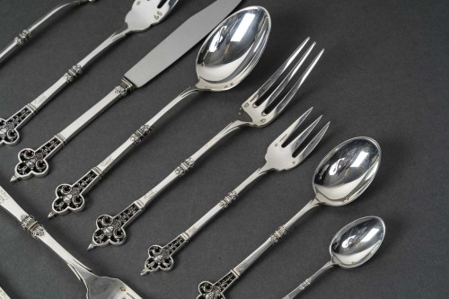 20th century - Cardeilhac - 150-piece silver cutlery set &quot;renaissance&quot; model, 20th century