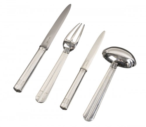 Jean E. Puiforcat  –Solid silver cutlery set &quot;Biarritz&quot; Art Decoperiod
