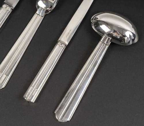 silverware & tableware  - Jean E. Puiforcat  –Solid silver cutlery set &quot;Biarritz&quot; Art Decoperiod