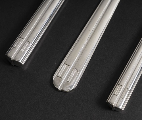 Jean E. Puiforcat  –Solid silver cutlery set &quot;Biarritz&quot; Art Decoperiod - Art Déco