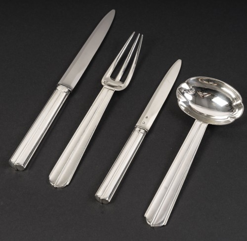 Art Déco - Jean E. Puiforcat  –Solid silver cutlery set &quot;Biarritz&quot; Art Decoperiod