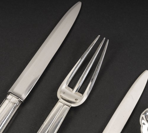 Antiquités - Jean E. Puiforcat  –Solid silver cutlery set &quot;Biarritz&quot; Art Decoperiod