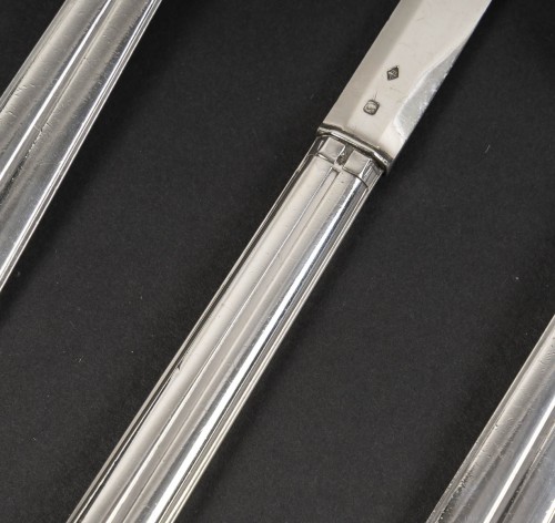 Antiquités - Jean E. Puiforcat  –Solid silver cutlery set &quot;Biarritz&quot; Art Decoperiod
