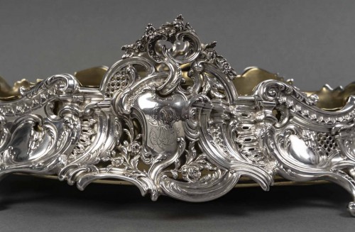 Sterling Silver Rococo Planter, Napoleon III Period - silverware & tableware Style Napoléon III
