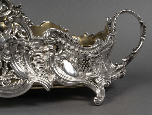 Sterling Silver Rococo Planter, Napoleon III Period - 