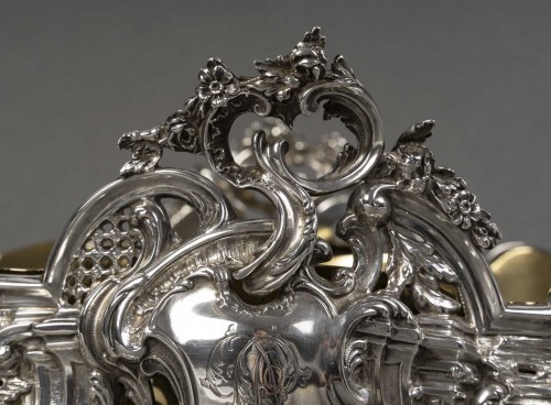 19th century - Sterling Silver Rococo Planter, Napoleon III Period