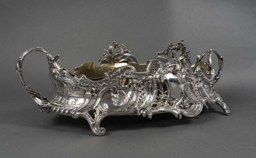 Napoléon III - Sterling Silver Rococo Planter, Napoleon III Period