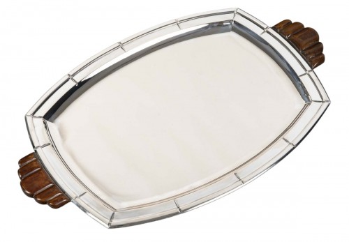 Albert Charlent - Art Deco Tray in Solid Silver - Belgium, circa 1930