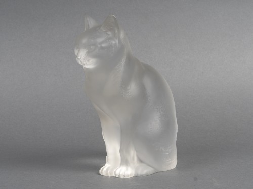 20th century - Lalique - Seated Cat in Century Crystal signed Lalique France