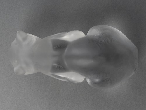 Antiquités - Lalique - Reclining Cat in Crystal Signed Lalique France