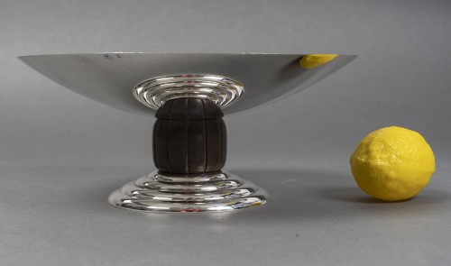 Antiquités - Jean Puiforcat - Centre de table en argent massif d'époque Art Déco vers 1930