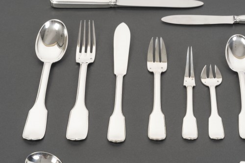 silverware & tableware  - Jean tetard 198-piece sterling silver cutlery set, 1930s