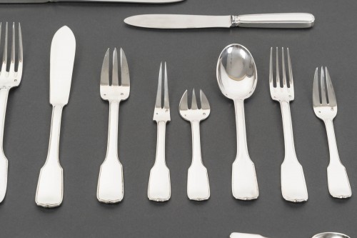 Jean tetard 198-piece sterling silver cutlery set, 1930s - 