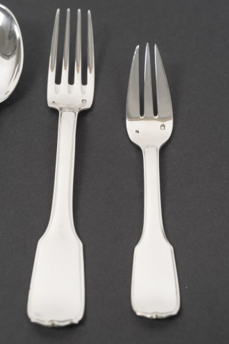 Art Déco - Jean tetard 198-piece sterling silver cutlery set, 1930s