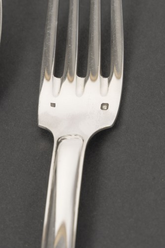 Antiquités - Jean tetard 198-piece sterling silver cutlery set, 1930s