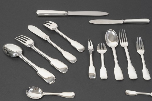 Antiquités - Jean tetard 198-piece sterling silver cutlery set, 1930s