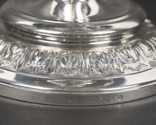 Antiquités - Gustave ODIOT – 19th Century Neoclassical Solid Silver Centerpiece
