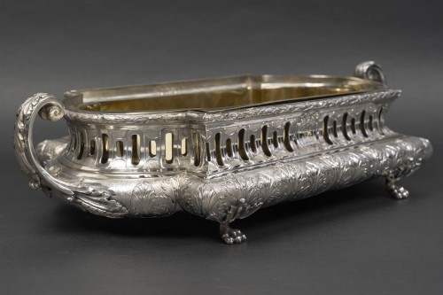 Merite- Rectangular solid silver planter XIXe - Napoléon III