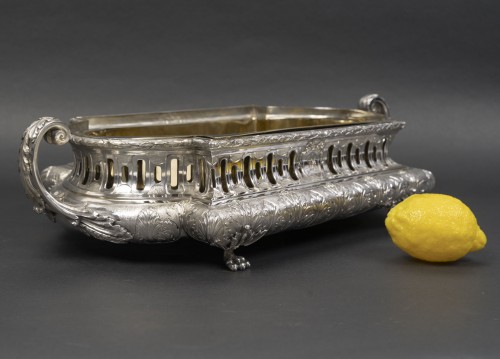 Napoléon III - Merite- Rectangular solid silver planter XIXe