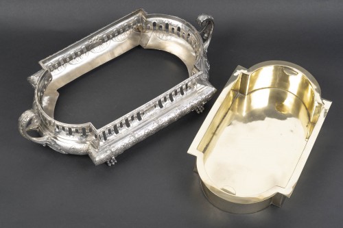 Antiquités - Merite- Rectangular solid silver planter XIXe