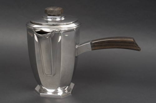 Ernest Prost, Solid Silver Tea, Coffee and Chocolate Set circa  1930 - silverware & tableware Style Art Déco