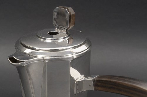 silverware & tableware  - Ernest Prost, Solid Silver Tea, Coffee and Chocolate Set circa  1930