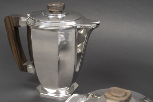 Art Déco - Ernest Prost, Solid Silver Tea, Coffee and Chocolate Set circa  1930