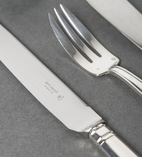 20th century - Bloch-Eschwege - 78-piece Art Deco silver flatware set