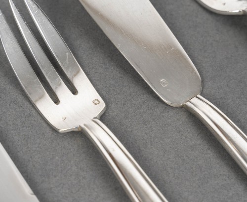 Bloch-Eschwege - 78-piece Art Deco silver flatware set - Art Déco