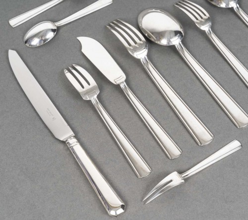Antiquités - Bloch-Eschwege - 78-piece Art Deco silver flatware set
