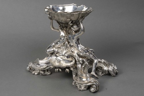 Antiquités - Boin Taburet - Napoleon III Silver-plated bronze centerpiece,
