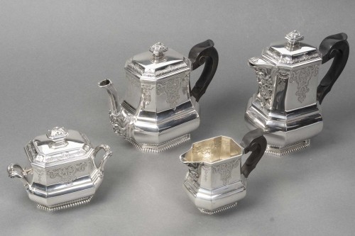 Napoléon III - Fouquet Lapar - Service à thé et café en argent massif 4 pièces XIXe