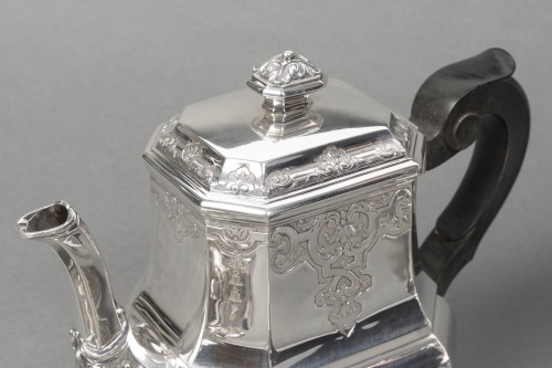 Antiquités - Fouquet Lapar - Service à thé et café en argent massif 4 pièces XIXe