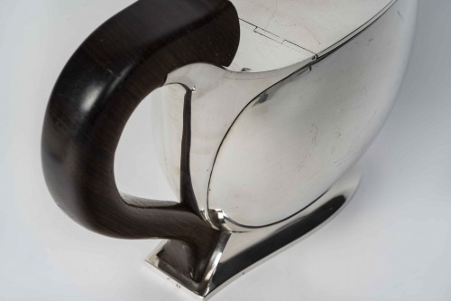 Argenterie et Arts de la table  - Jean Têtard – Sucrier couvert ovale à anse en argent massif époque Art Deco