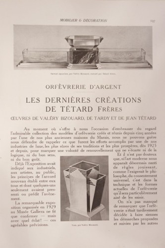 Jean Têtard – Sucrier couvert ovale à anse en argent massif époque Art Deco - Emmanuel Redon Silver Fine Art