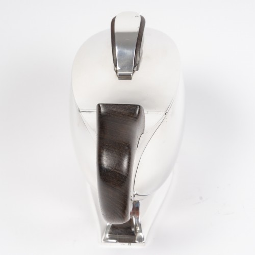 Antiquités - Jean Têtard – Oval Covered Sugar Bowl with Handle in Solid Silver, Art Deco