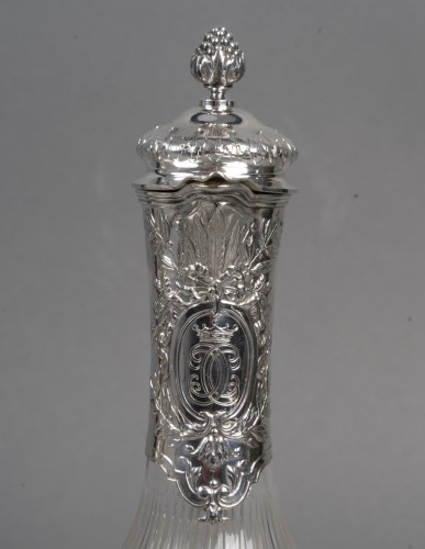 Boin Taburet -Paire d’aiguières en argent massif et cristal taillé époque1880–1900 - Emmanuel Redon Silver Fine Art