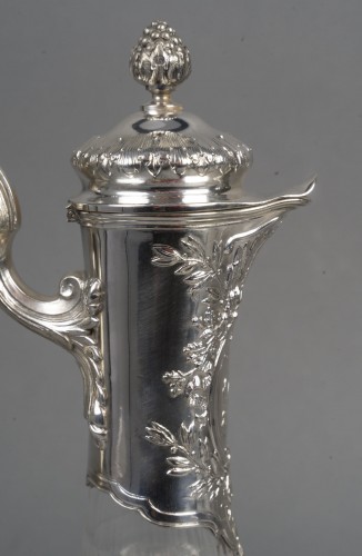 Boin Taburet -Paire d’aiguières en argent massif et cristal taillé époque1880–1900 - Art nouveau