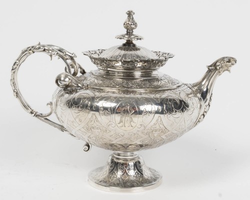 silverware & tableware  - Froment Meurice - 4-Piece Solid Silver Tea &amp; Coffee Service 19th Century