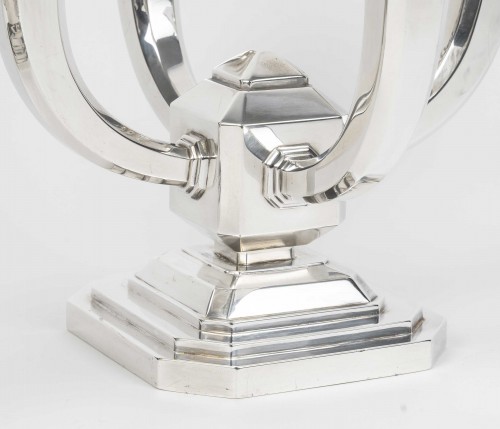 Ravinet d’Enfert – Pair of Art Deco Solid Silver Candelabra - 