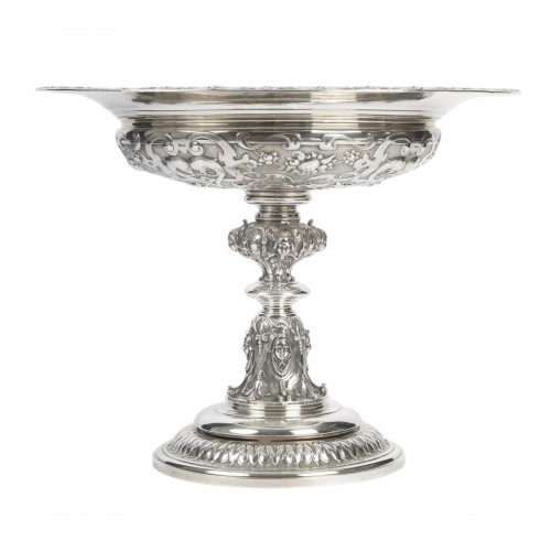 Charles-Nicolas Odiot -  Coupe néo-Renaissance sur piédouche en argent XIXe