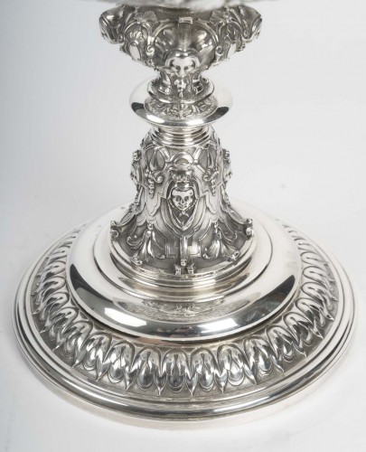 Charles-Nicolas Odiot -  Coupe néo-Renaissance sur piédouche en argent XIXe - Emmanuel Redon Silver Fine Art