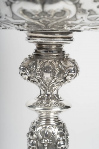 Antiquités - Charles-Nicolas Odiot -  Coupe néo-Renaissance sur piédouche en argent XIXe