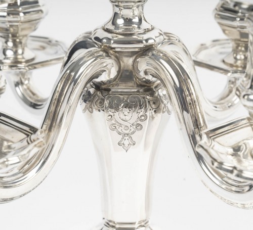 C. Christofle -  Paire de candélabres dits “bouts de table Argent massif XIXe siècle - Emmanuel Redon Silver Fine Art