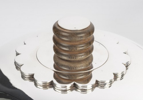 Antiquités - Jean Puiforcat - Légumier couvert en argent massif époque Art Déco