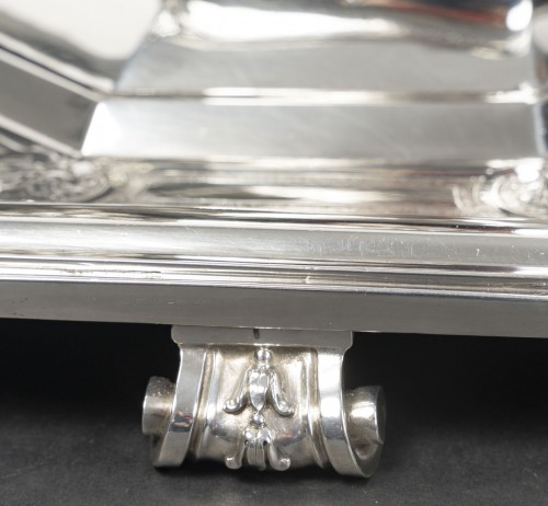 Boin Taburet – Terrine couverte et son présentoir en argent massif XIXe - Napoléon III