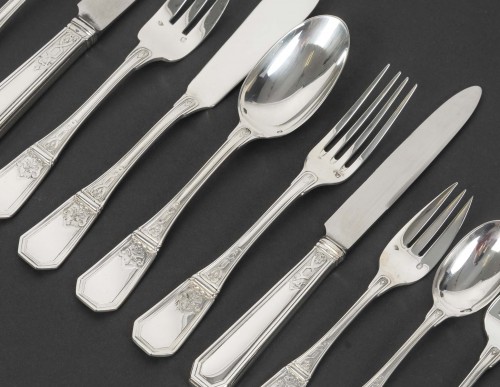 Jean tetard – c. christofle menagere de 144 pieces en argent massif modele aubusson epoque 1930 - Emmanuel Redon Silver Fine Art